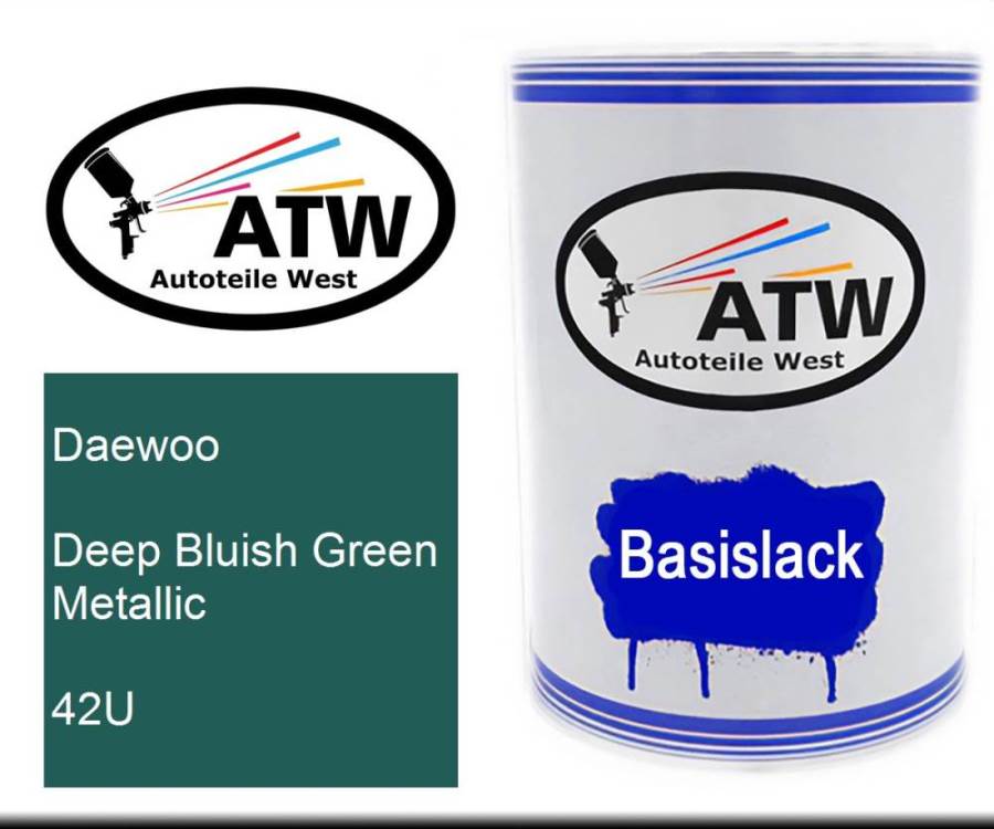 Daewoo, Deep Bluish Green Metallic, 42U: 500ml Lackdose, von ATW Autoteile West.